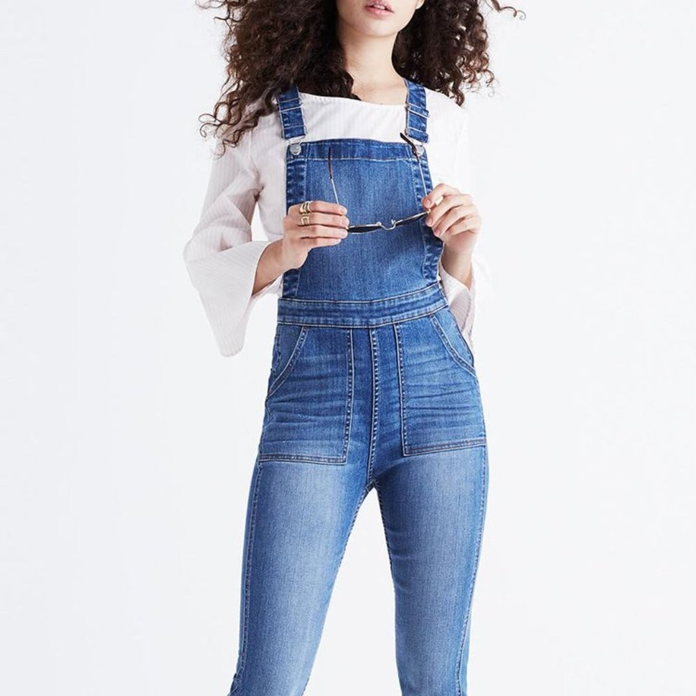NWT Madewell Skinny Overalls Drop Hem Edition Indigo - Large